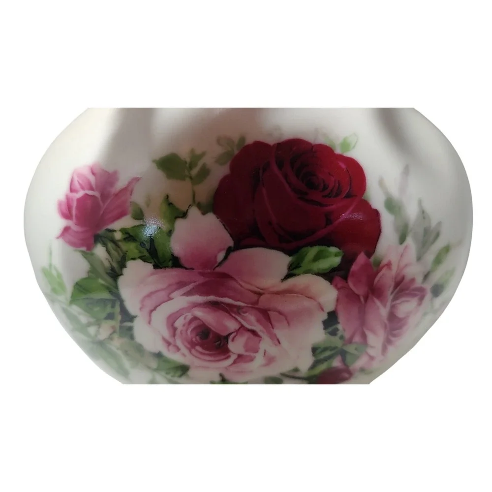 Formalities by Baum Bros Vase Reticulated Rose 1980s Vintage‎ 9.5 Inches